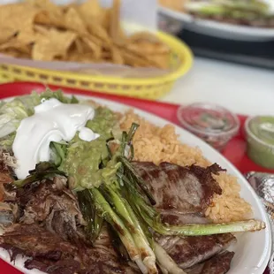 a plate of mexican food