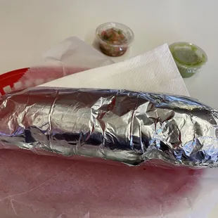 Burrito in aluminum foil