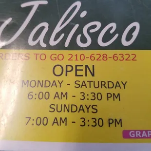 Operating Hours