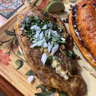 Taco Chile Relleno - stuffed with chihuahua cheese