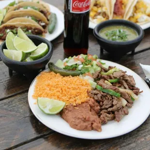 Beef fajita lunch plate