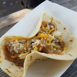 Carne guisada taco.
