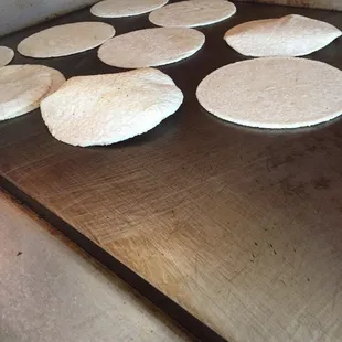 Homemade corn tortillas