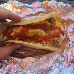 Sausage egg and cheese taco