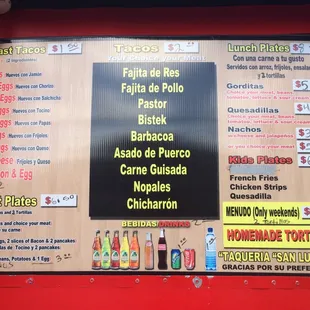 Our menu