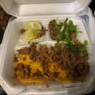 an open takeout container