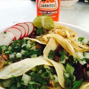 a plate of mexican food