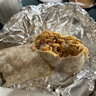 Breakfast burrito with Chorizo