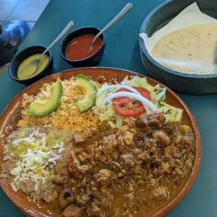 a plate of mexican food