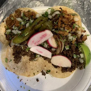 Tacos de asada y Tacos de Al pastor