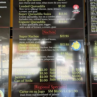 menu