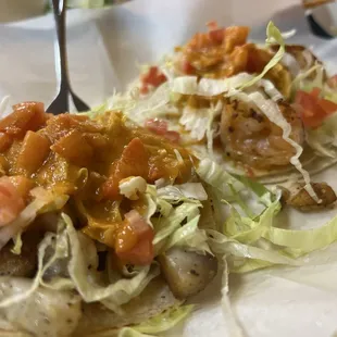 Fish taco shrimp taco