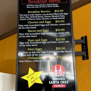 Breakfast Menu