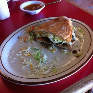 Half of torta asada