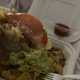 Whole tomato slice in my burrito