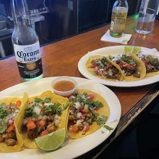 Chicken Tacos and Beef Tacos