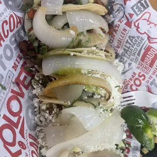 3 pastor/4 bistek w cheese and avo