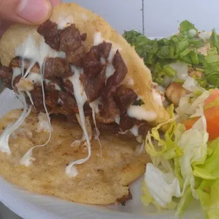 Steak and cheese gordita, looks better than it tastes