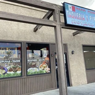 the front of the restaurant