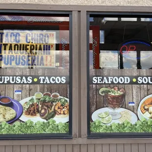 menus in window