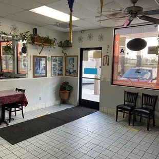 a table and chairs