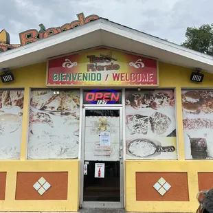 the front of the restaurant