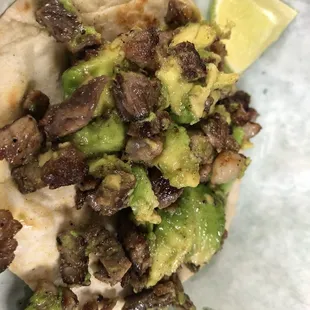 Fajita and avocado