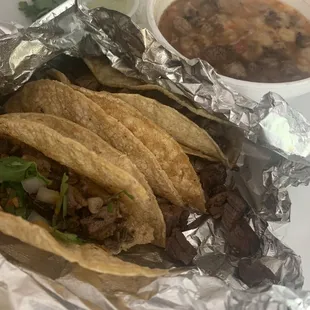 Fajita tacos with beans  Combo 1