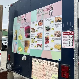 a food truck parked in a parking lot