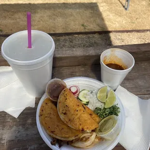 Qursabiria Tacos is the best! I also tried it with their pineapple chia seed drink. Ps: the more you dip the better each bite gets.