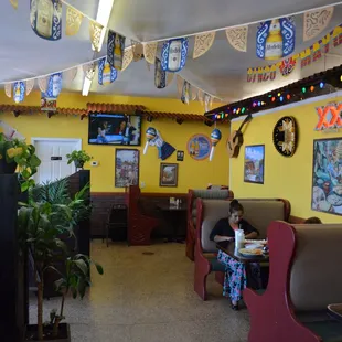 Far left end of the dining area