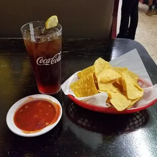 Chips and very good salsa