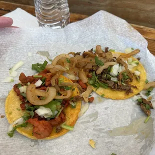 Tacos al Pastor and beef steak tacos