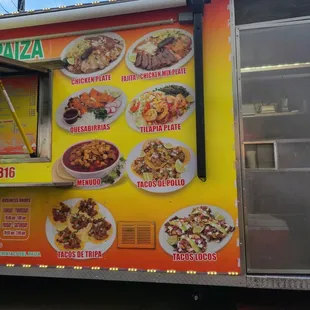 Food truck next to the gas station and furniture store.