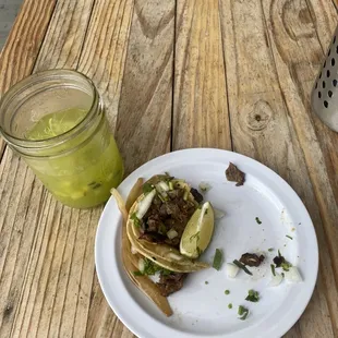 Taco and Aqua Fresca