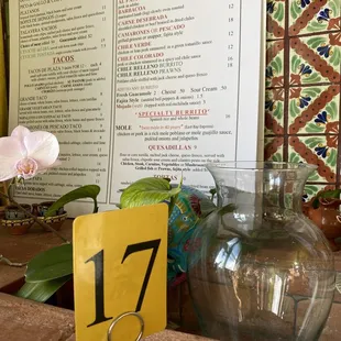 Menu and our order #