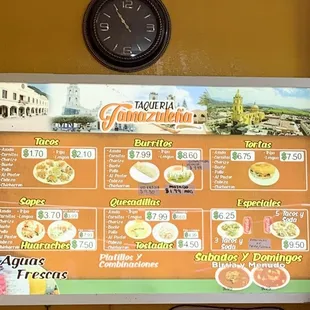 Menu as of 1/14/2021