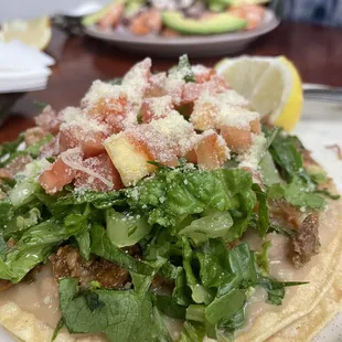 Shredded beef tostada
