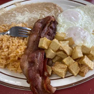 Such a delicious breakfast served with homemade tortillas!