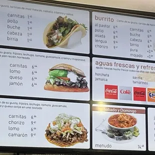 Menu as of June 18, 2024