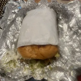 Torta asada with lot&apos;s of meat inside.
