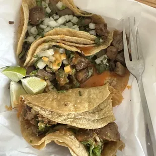 Lengua tacos, still amazing. Got take out and brought it home.