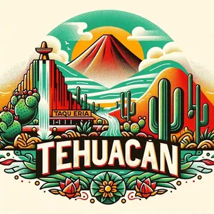 a desert scene with cactus and mountains