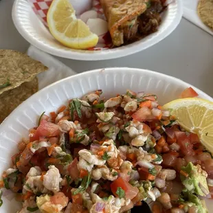 Tostada de Ceviche de camarón