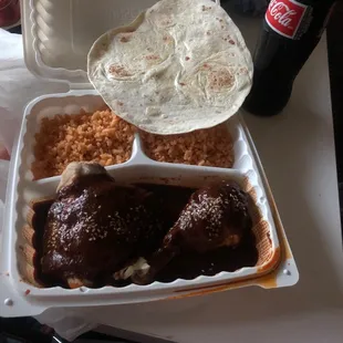 a meal in a styrofoam container