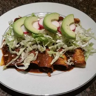 Our famous and delicious enchiladas of mole