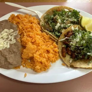 a plate of mexican food