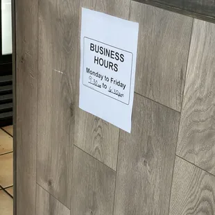 Their new hours. Closes at 6:30 pm