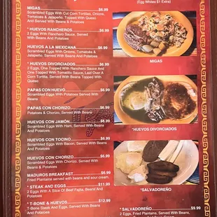 menu, crepes