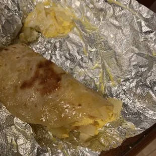 Potato egg taco